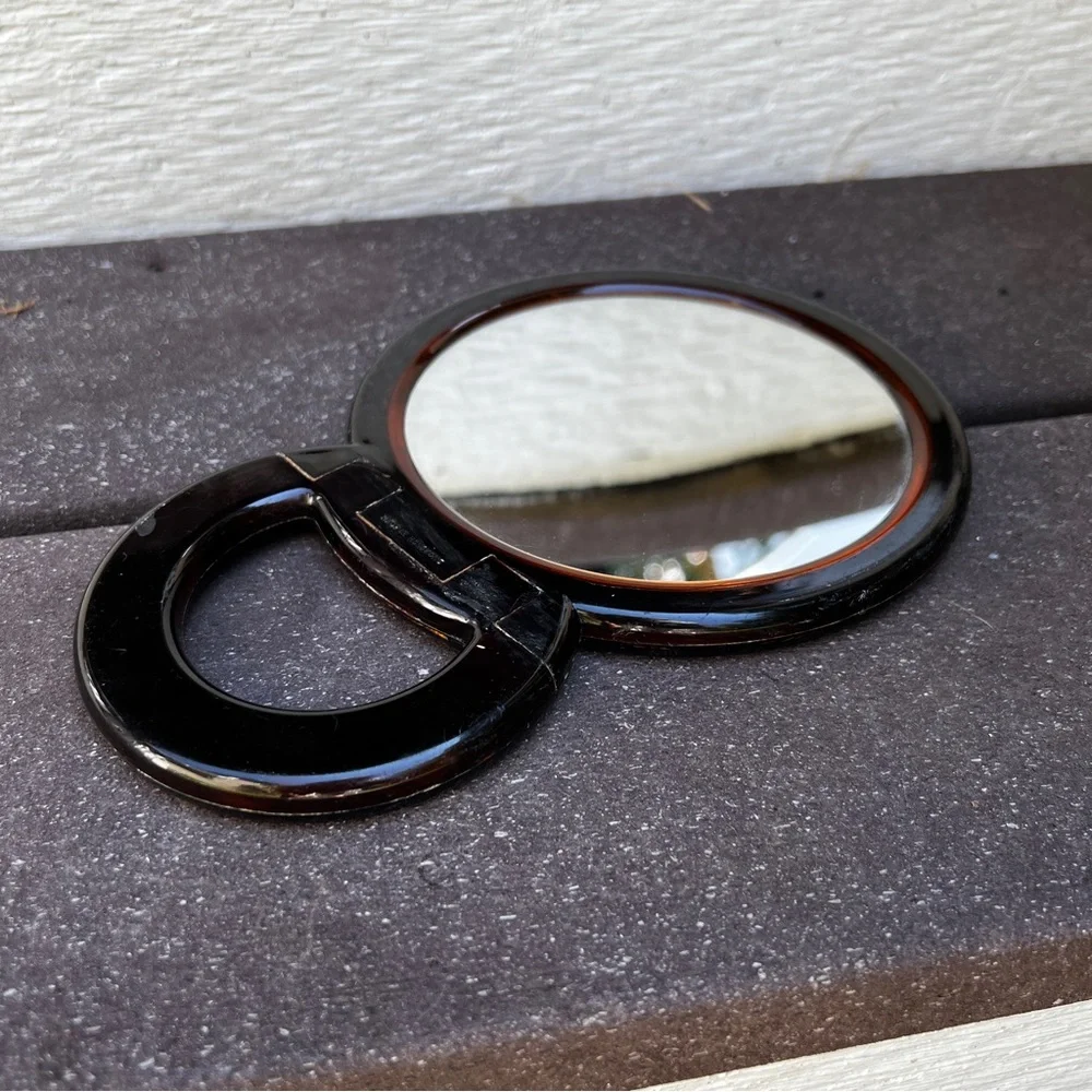 Vintage Vanity Handheld Makeup Mirror Double-Sided Magnified